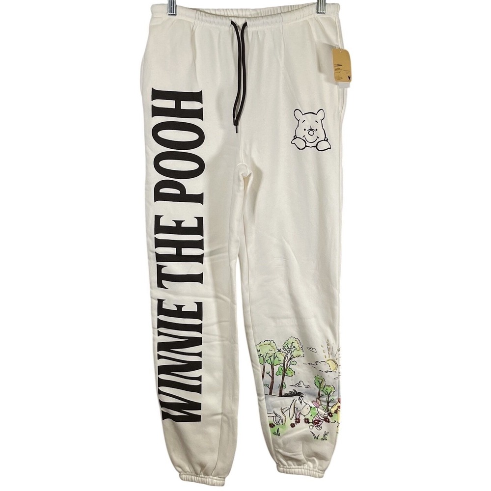 Disney Winnie The Pooh Jogger Sweat Pants Women's XS Extra Small Cream White
